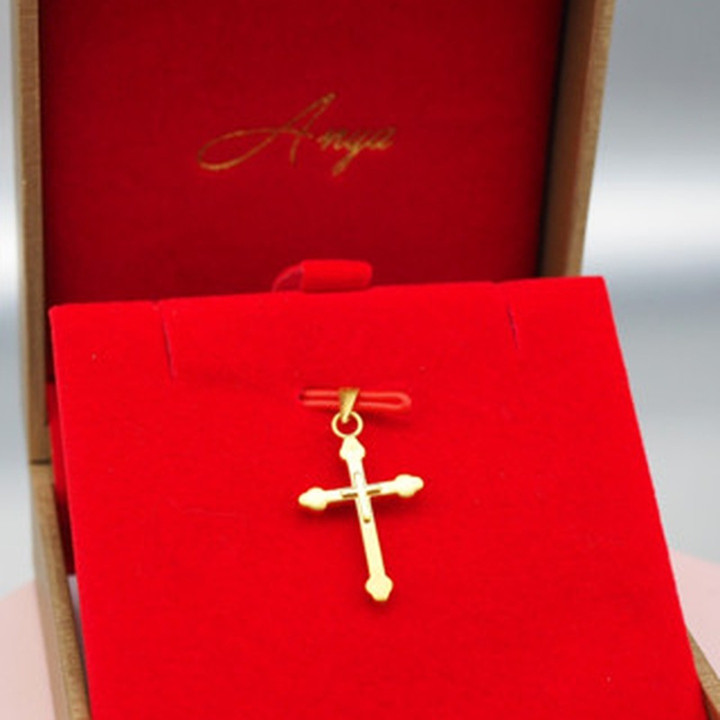Pure Gold Anya Cross Pendant | Two Sizes Available