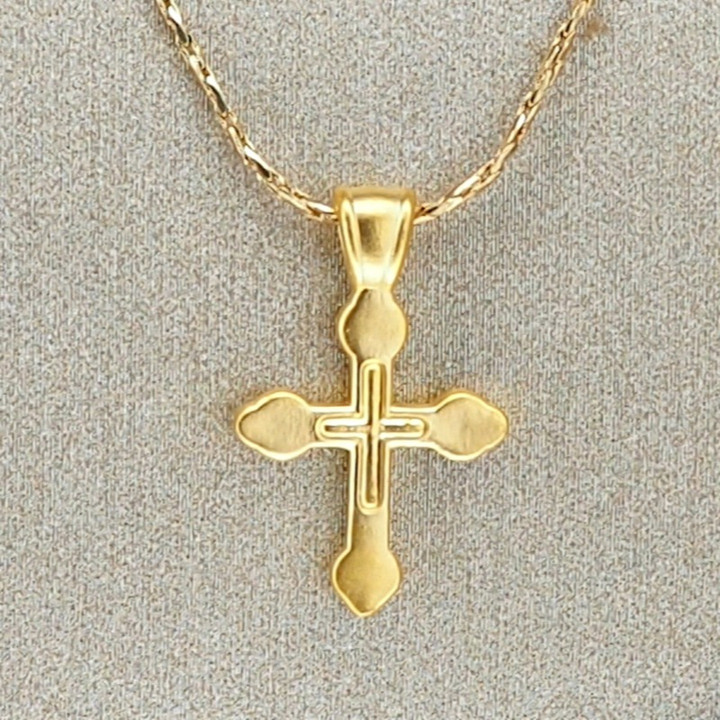 Pure Gold Anya Cross Pendant | Two Sizes Available