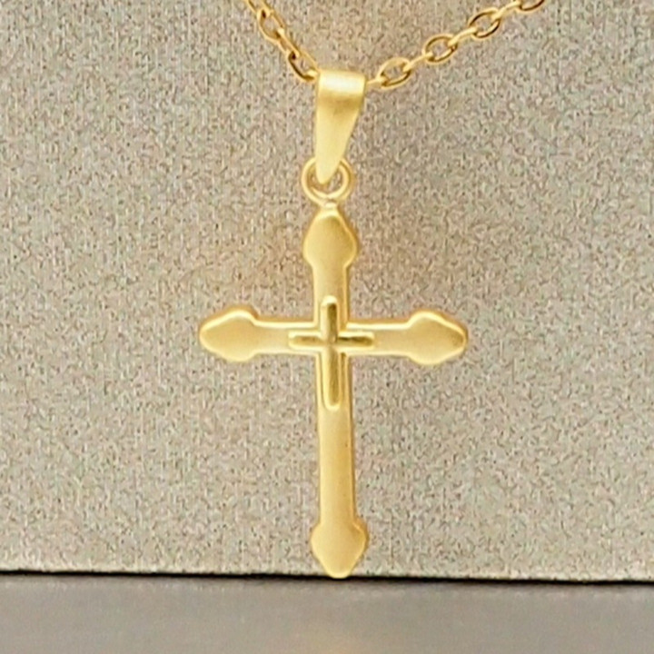 Pure Gold Anya Cross Pendant | Two Sizes Available