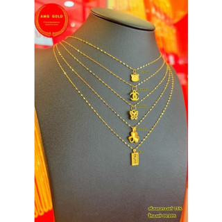 22K金项链，配0.1克99.99纯金吊坠