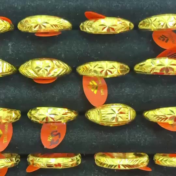 Gold Ring (24K), 1 Gram, Gemstone and Knife-Edge Design