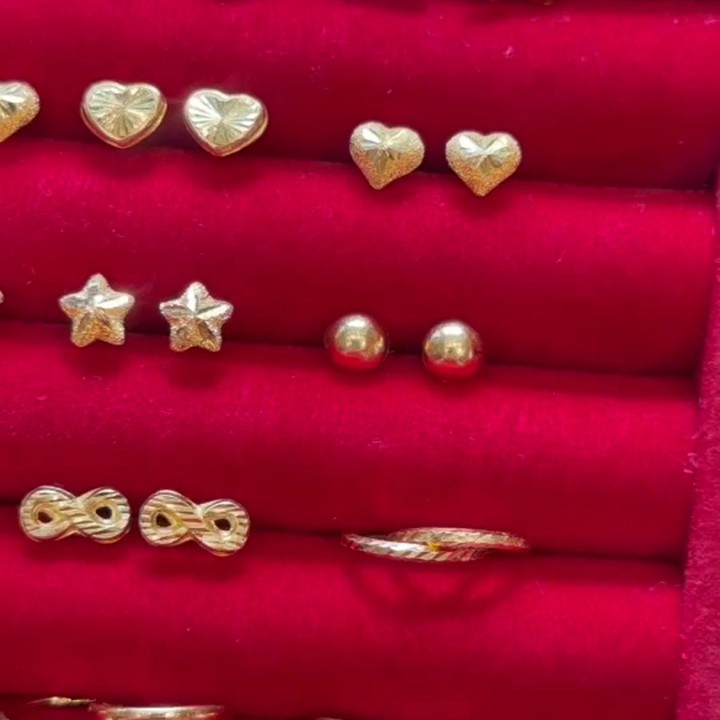 Genuine 14K Gold Stud Earrings (0.6 Grams)