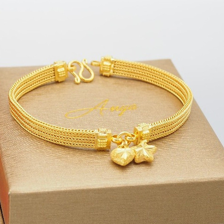Luxurious 24k Gold Bracelet with Customizable Design