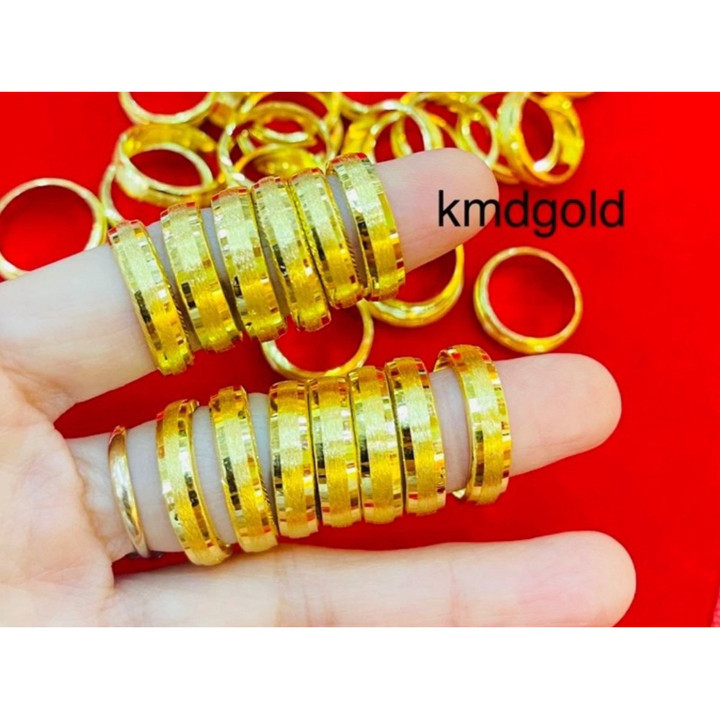 KMDGOLD出品的纯金半萨鲁昂戒指