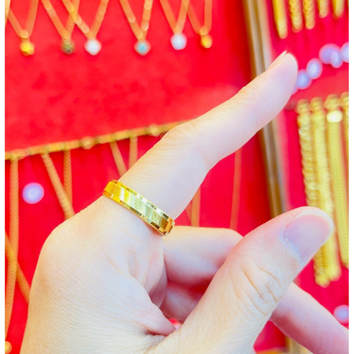 KMDGOLD出品的纯金半萨鲁昂戒指