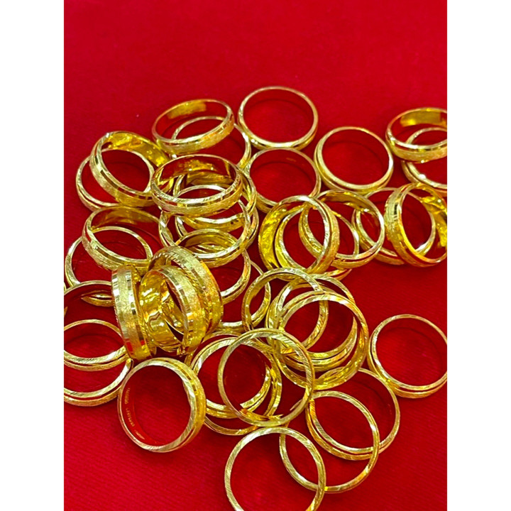 KMDGOLD出品的纯金半萨鲁昂戒指