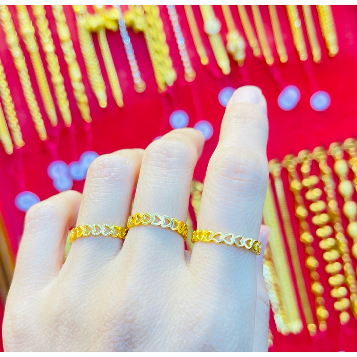 正品黄金半萨鲁昂戒指 | KMDGold