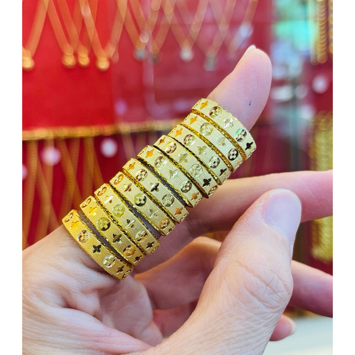 正品黄金半萨鲁昂戒指 | KMDGold