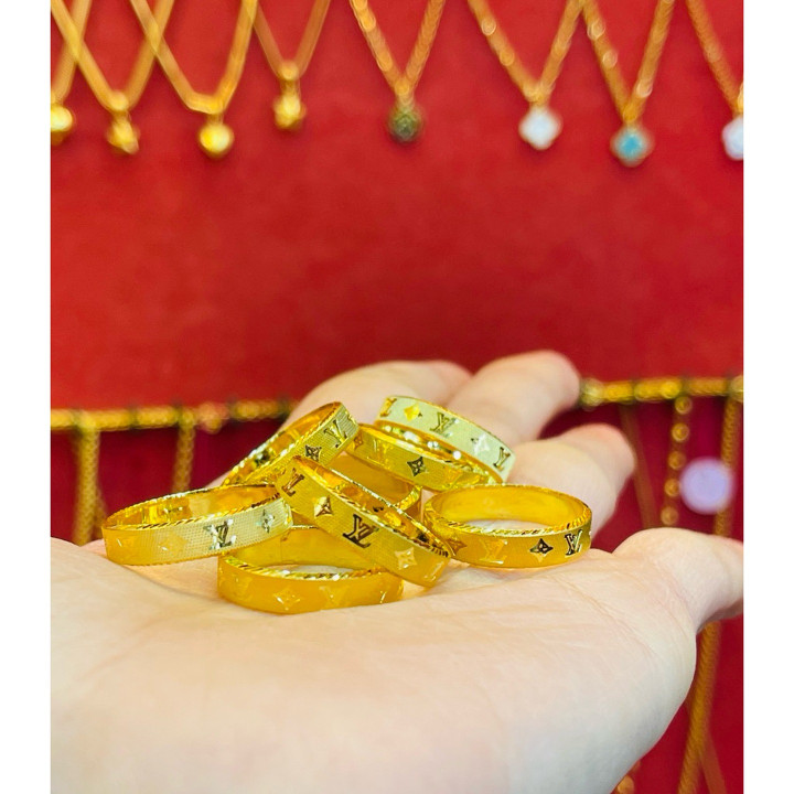 正品黄金半萨鲁昂戒指 | KMDGold