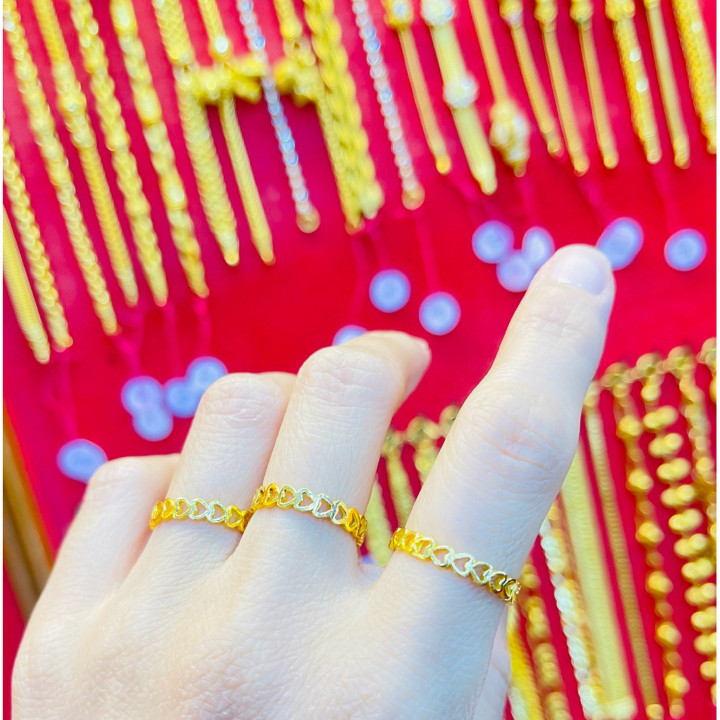 正品黄金半萨鲁昂戒指 | KMDGold