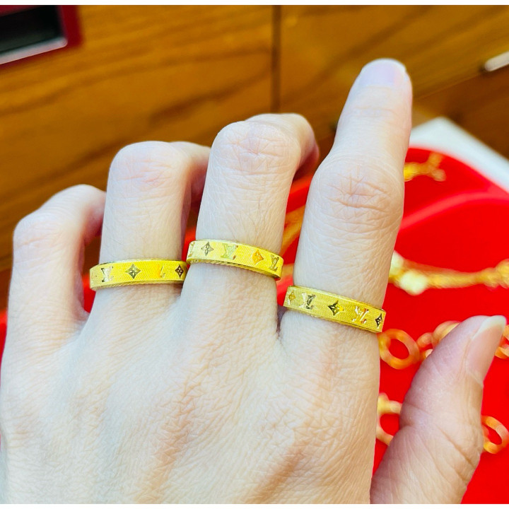 正品黄金半萨鲁昂戒指 | KMDGold