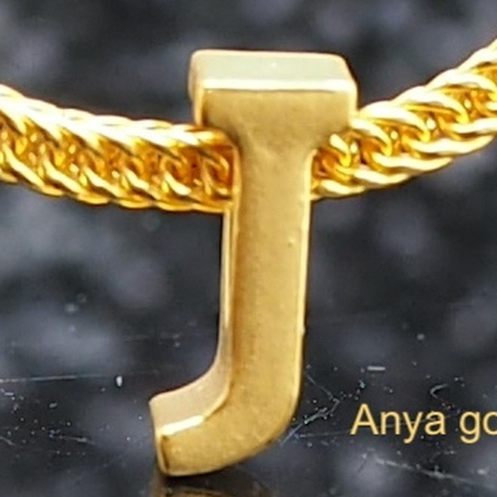 Anya Charm Gold Name Necklace (A-M)