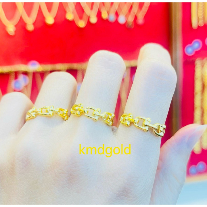 正品10K金半萨鲁昂戒指 | KMDGOLD