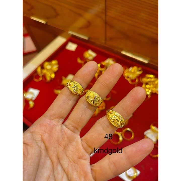 14K金半萨鲁昂戒指 | KMDGold镂空设计