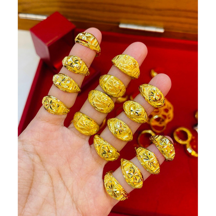 14K金半萨鲁昂戒指 | KMDGold镂空设计