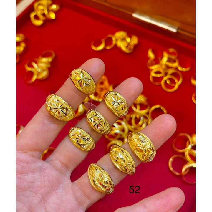 14K金半萨鲁昂戒指 | KMDGold镂空设计