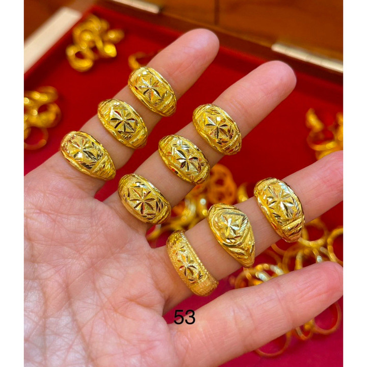 14K金半萨鲁昂戒指 | KMDGold镂空设计