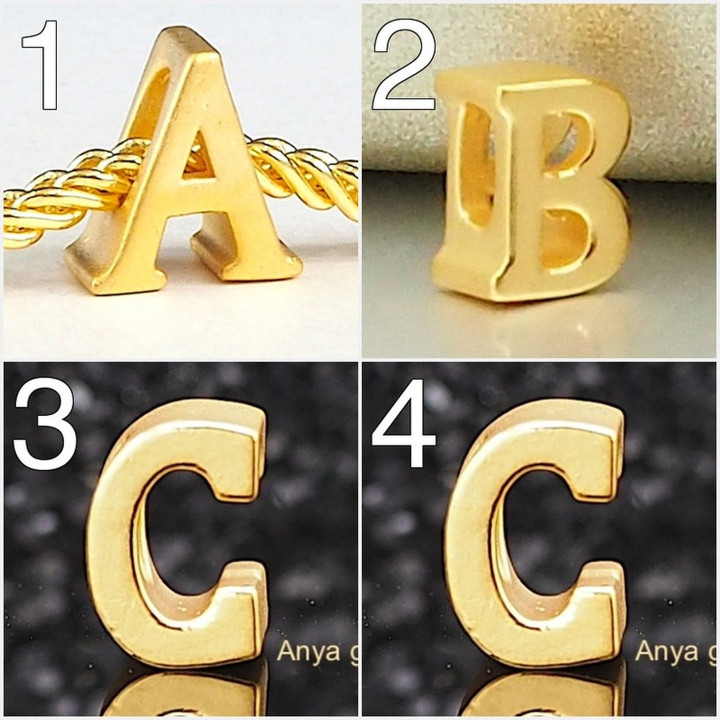Anya Charm Gold Name Necklace (A-M)
