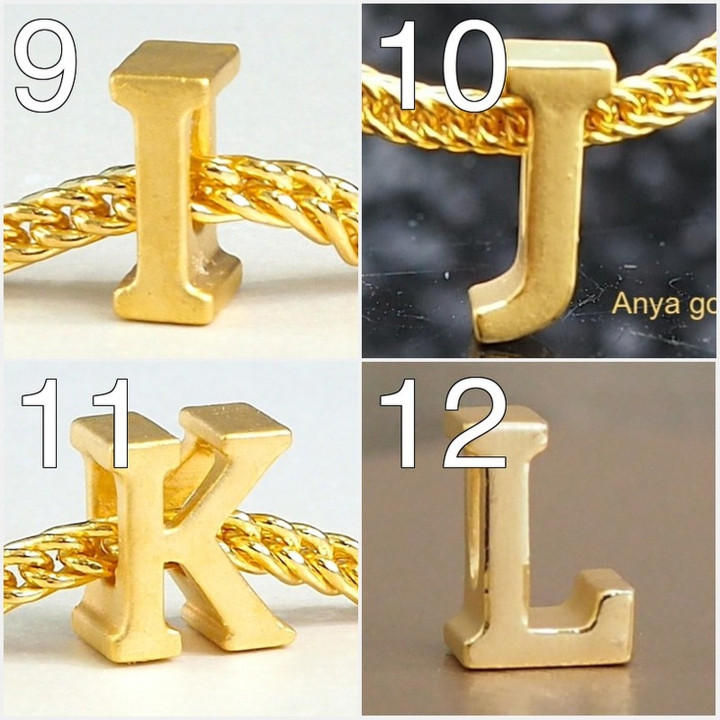 Anya Charm Gold Name Necklace (A-M)