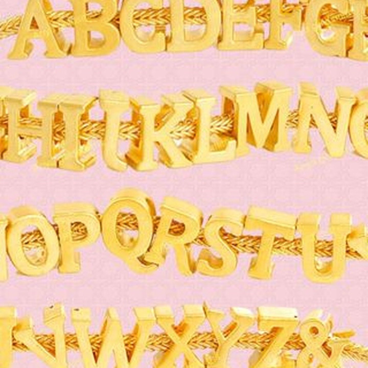 Anya Charm Gold Name Necklace (A-M)