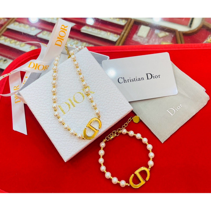 金珍珠项链和手链套装（纯度96.5%）