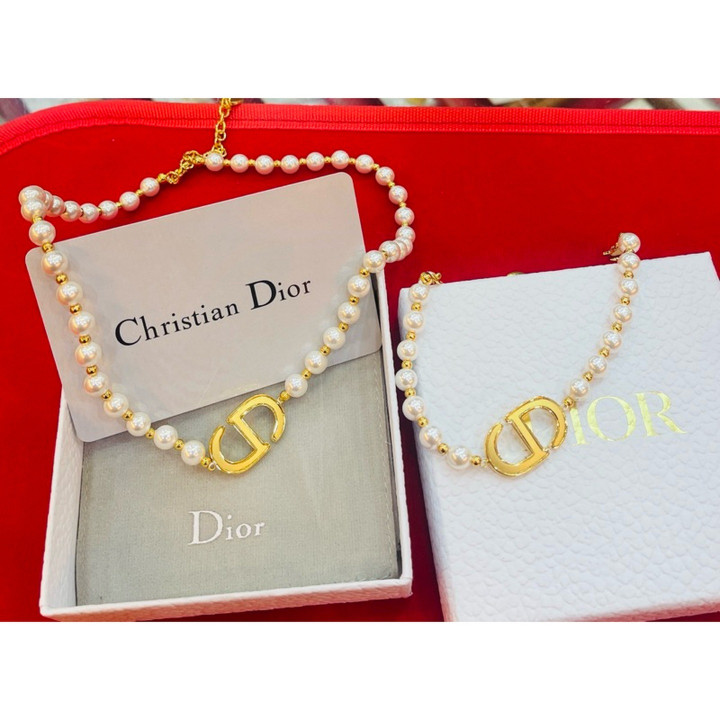 金珍珠项链和手链套装（纯度96.5%）