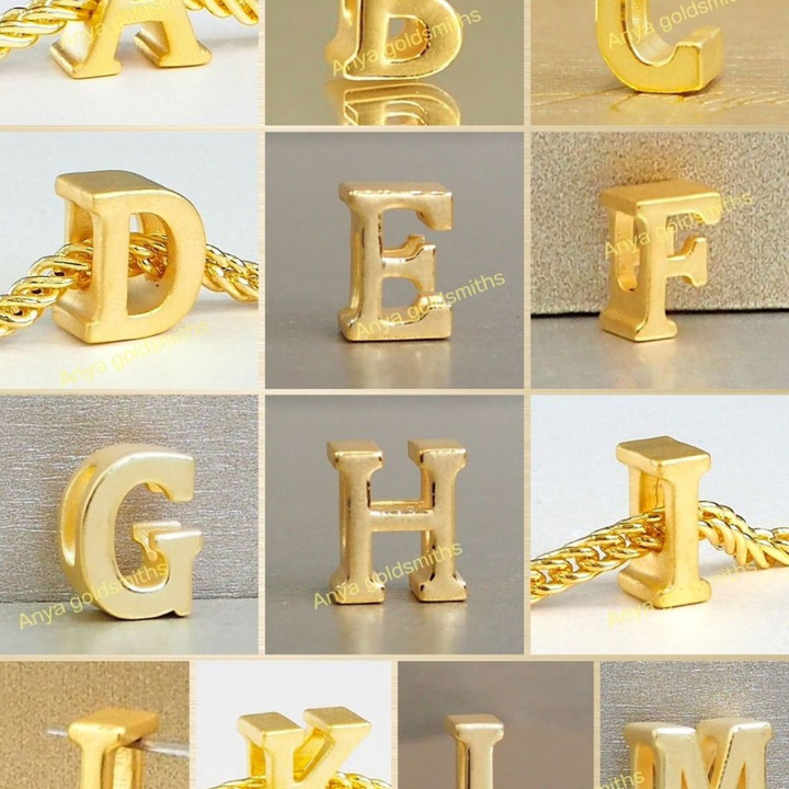 Anya Charm Gold Name Necklace (A-M)