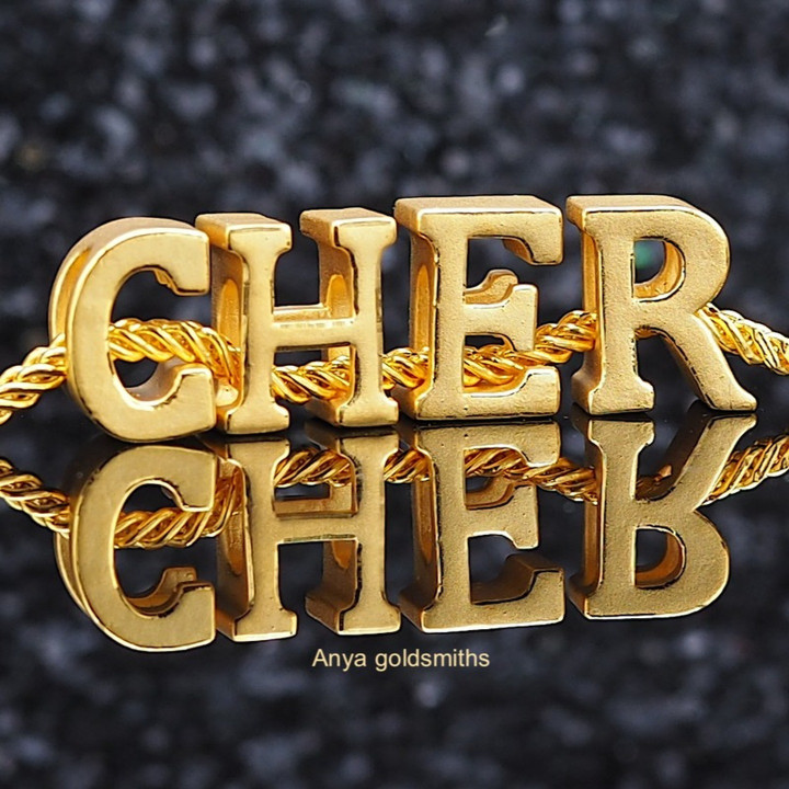 Anya Charm Gold Name Necklace (A-M)