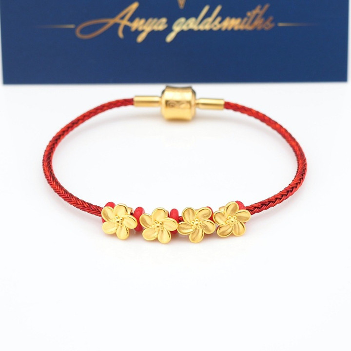 Pure Gold Hibiscus Flower Charm by Anya | Fine Jewelry