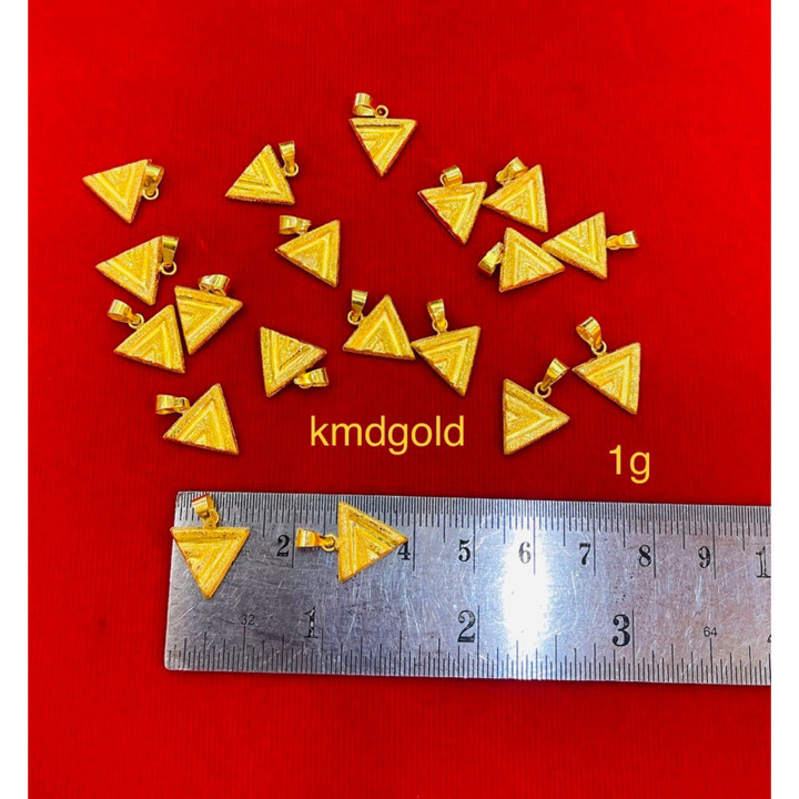 Genuine Gold Half-Slung Orange Pendant | Certificate Included