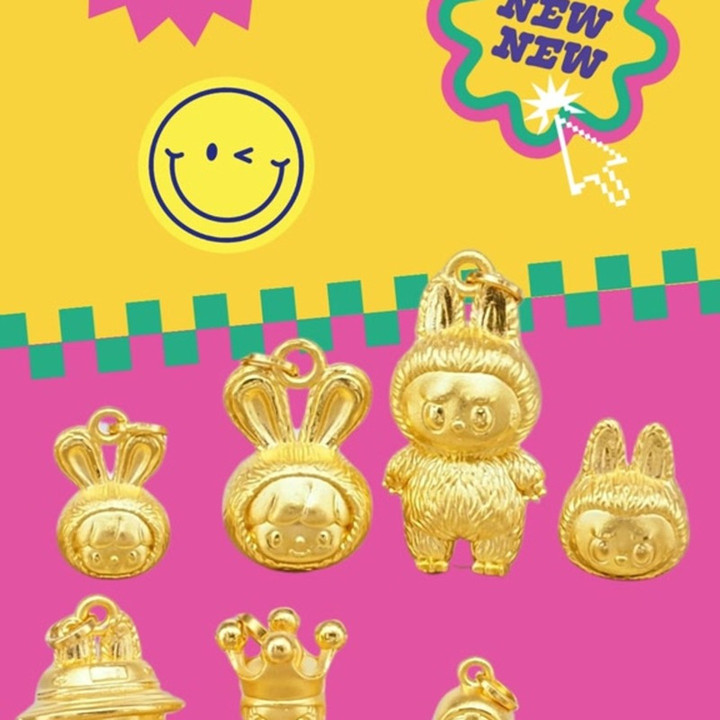 Labuboo Molly & Friends 金吊坠（99.9% 纯金）