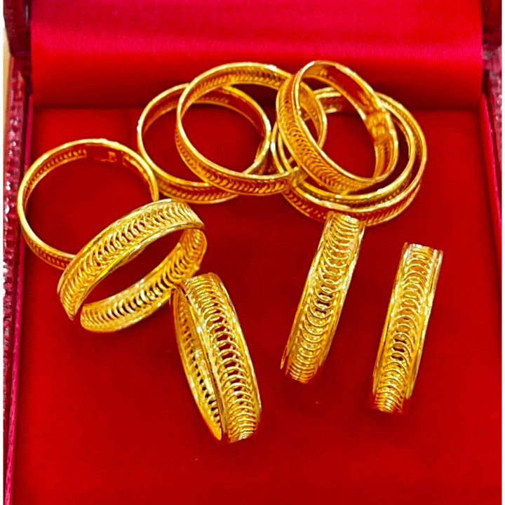 9K Gold Romeo Ring - 0.5 Salung Pure Gold