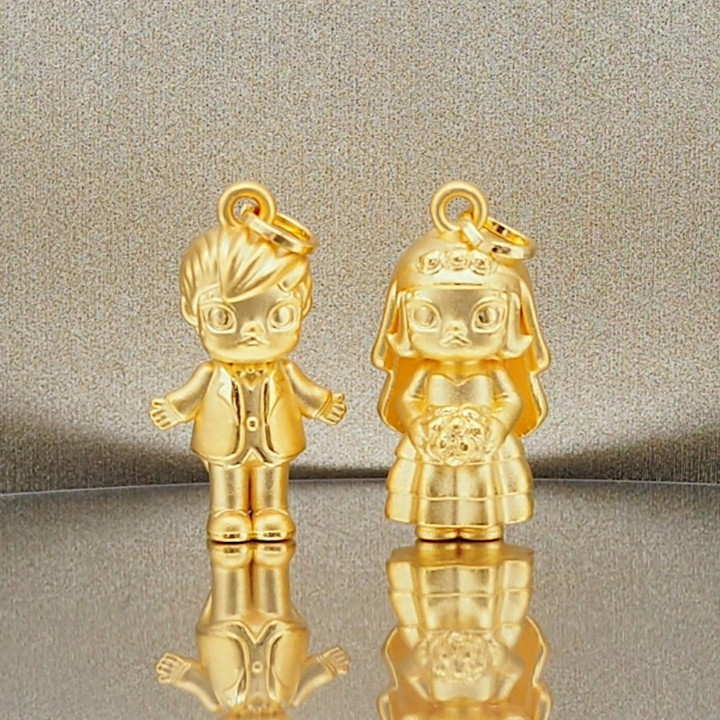 Labuboo Molly & Friends 金吊坠（99.9% 纯金）