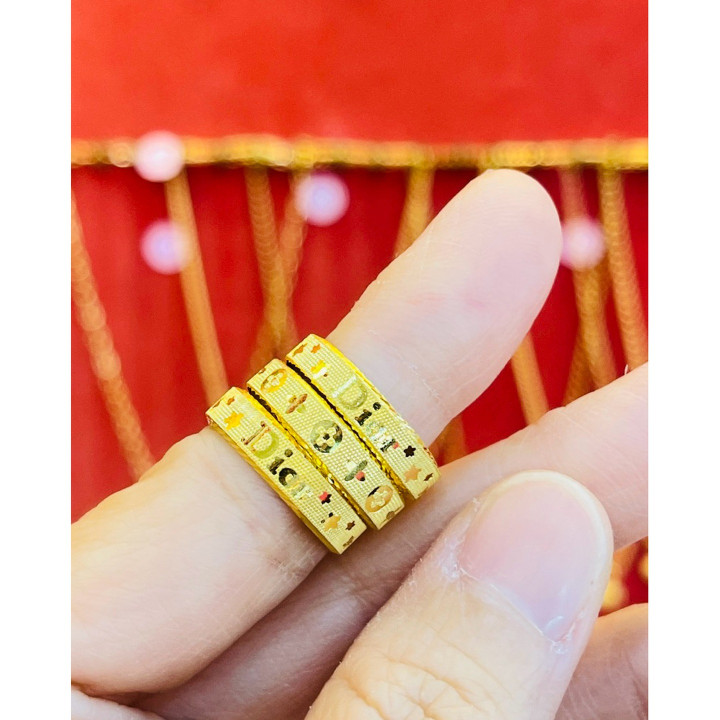 真金半斯伦戒指（附带证书）