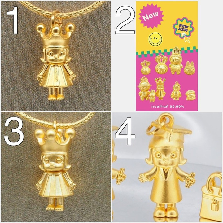 Labuboo Molly & Friends 金吊坠（99.9% 纯金）