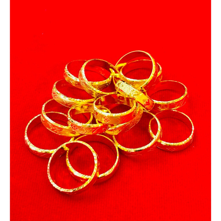 真金半斯伦戒指（附带证书）