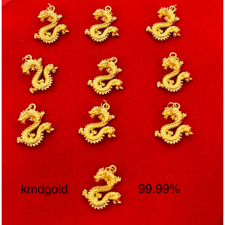 Authentic 99.99% Gold Dragon Pendant - 0.9g