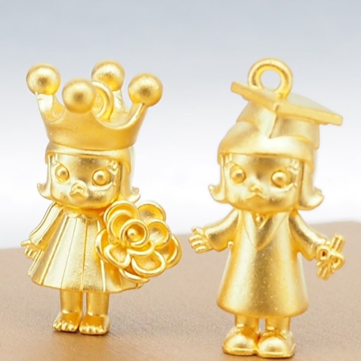 Labuboo Molly & Friends 金吊坠（99.9% 纯金）