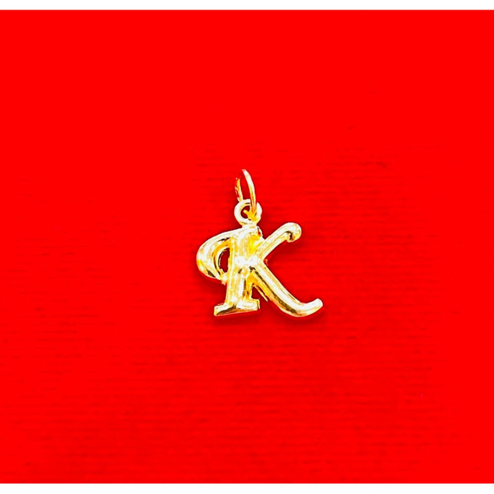14K纯金字母吊坠项链