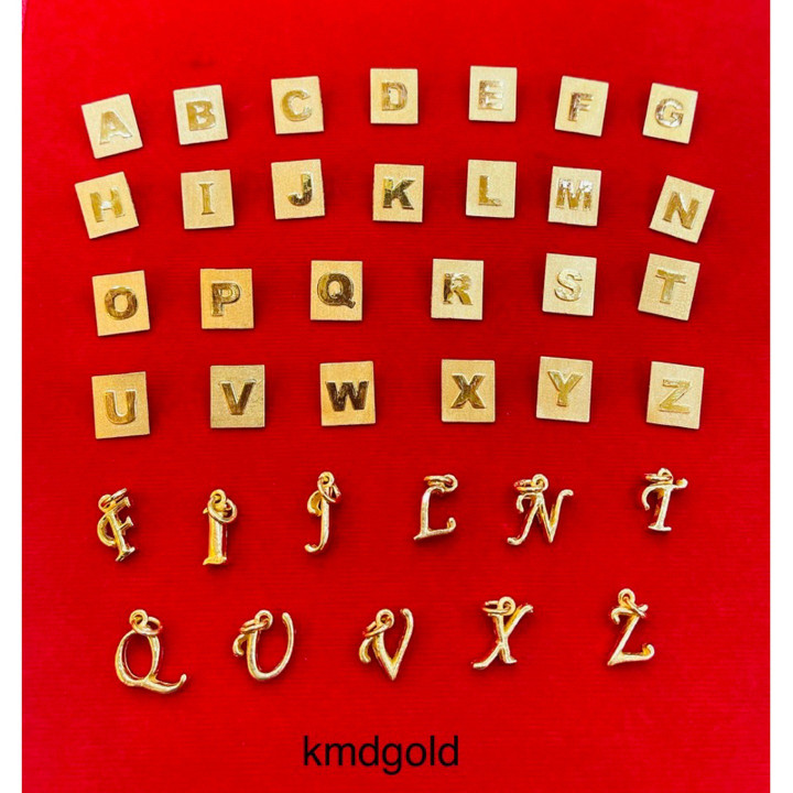 14K纯金字母吊坠项链