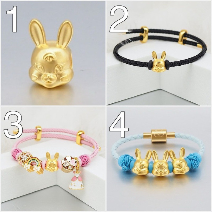 纯金安雅兔吊坠（0.45-0.5克）