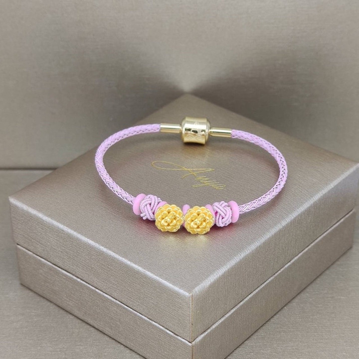 纯金安雅牡丹花吊坠 | 精致优雅