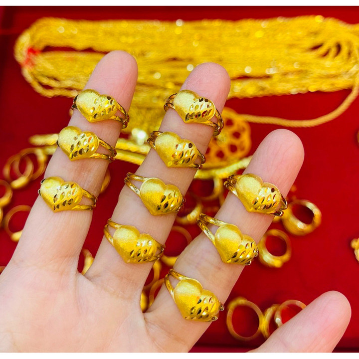 正品10K半萨鲁昂金戒指 | KMDGOLD