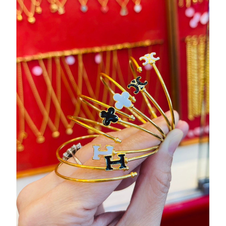 真金手镯 | 14K 萨隆风格