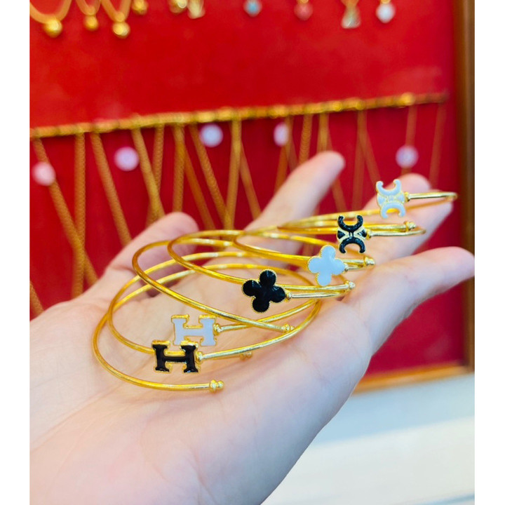 真金手镯 | 14K 萨隆风格