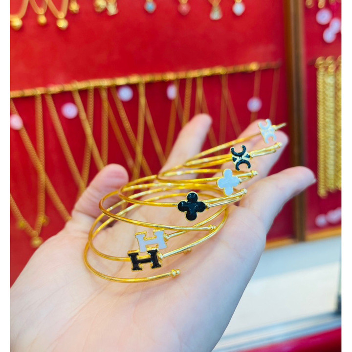 真金手镯 | 14K 萨隆风格