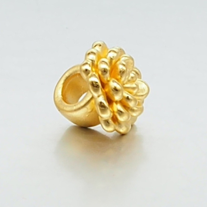 纯金安雅牡丹花吊坠 | 精致优雅