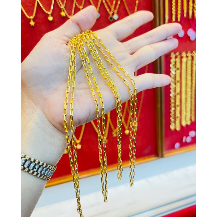 96.5%纯金法式链项链