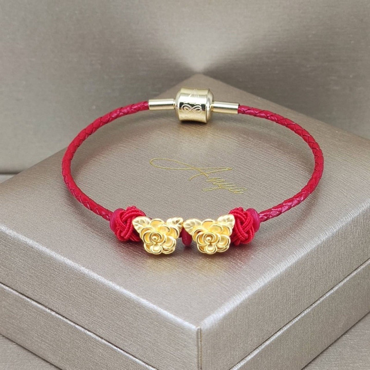 优雅茉莉花金吊坠 | 99.9%纯金