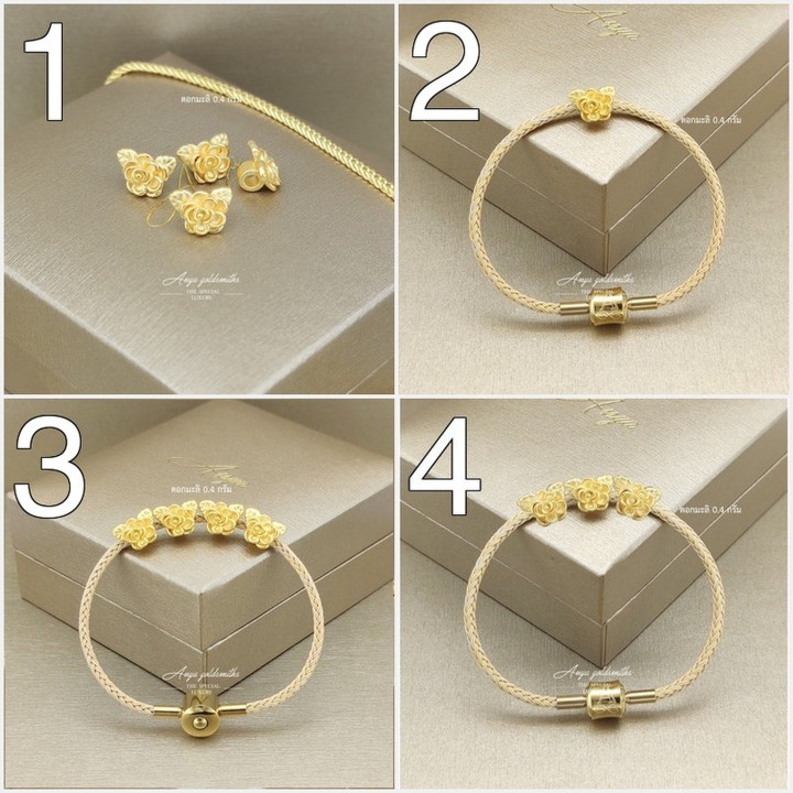 优雅茉莉花金吊坠 | 99.9%纯金